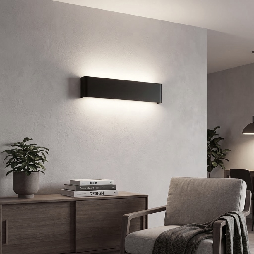 Ideal Lux - LED Seinavalgusti DELTA LED/14W/230V 4000K 41 cm CRI 90 must