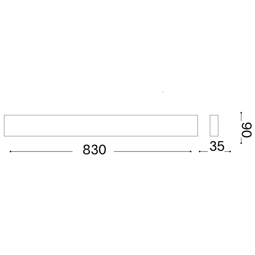 Ideal Lux - LED Seinavalgusti DELTA LED/30W/230V 3000K 83 cm CRI 90 must