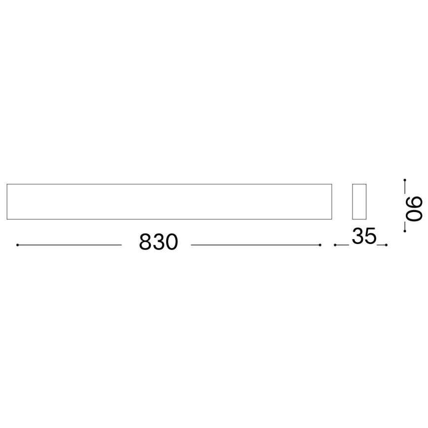 Ideal Lux - LED Seinavalgusti DELTA LED/30W/230V 4000K 83 cm CRI 90 must