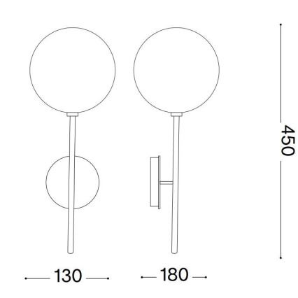 Ideal Lux - LED Seinavalgusti EQUINOXE 1xG4/2W/230V messing/läbipaistev