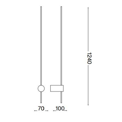 Ideal Lux - LED Seinavalgusti ESSENCE LED/19W/230V 3000K 124 cm CRI 90 must