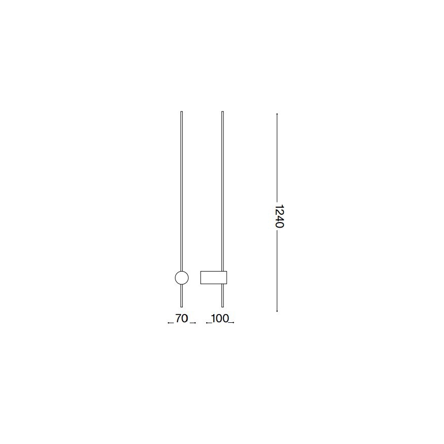 Ideal Lux - LED Seinavalgusti ESSENCE LED/19W/230V 3000K 124 cm CRI 90 must