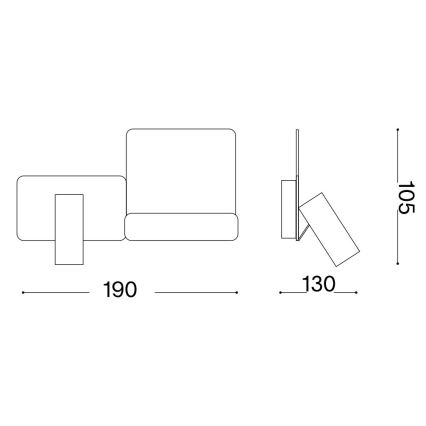 Ideal Lux - LED Seinavalgusti KOMODO LED/4,5W/230V USB CRI 90 must