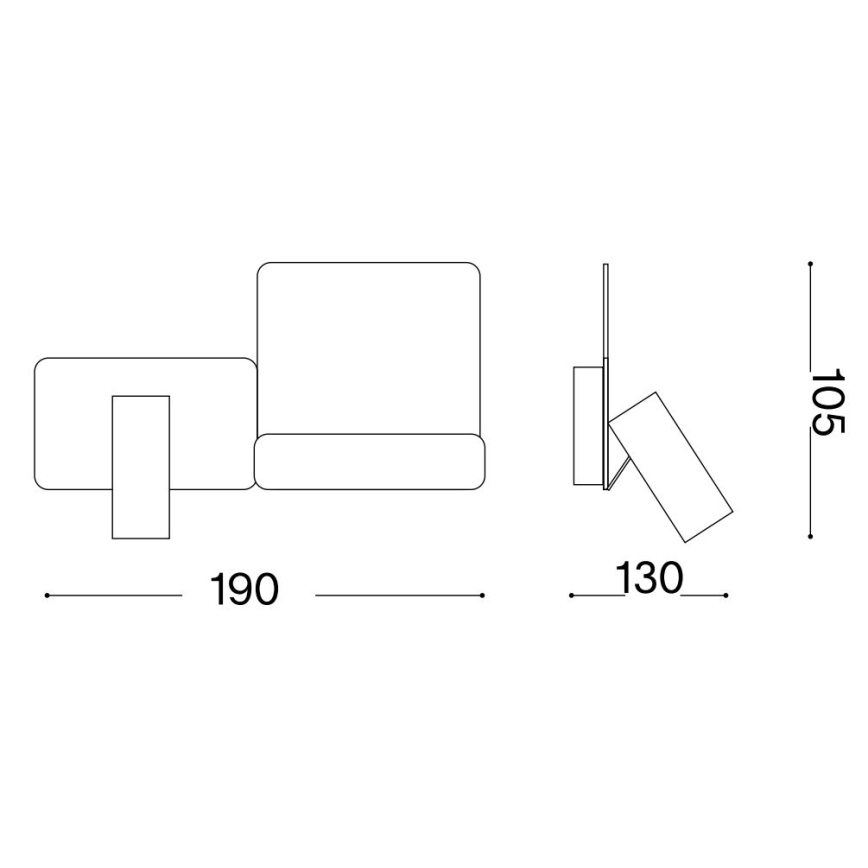 Ideal Lux - LED Seinavalgusti KOMODO LED/4,5W/230V USB CRI 90 must