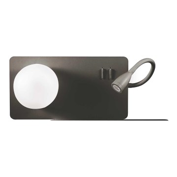 Ideal Lux - LED Seinavalgusti koos flexible väike lamp BOOK 1xG9/28W + LED/3W/230V USB must