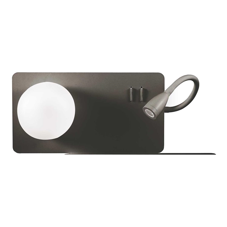 Ideal Lux - LED Seinavalgusti koos flexible väike lamp BOOK 1xG9/28W + LED/3W/230V USB must
