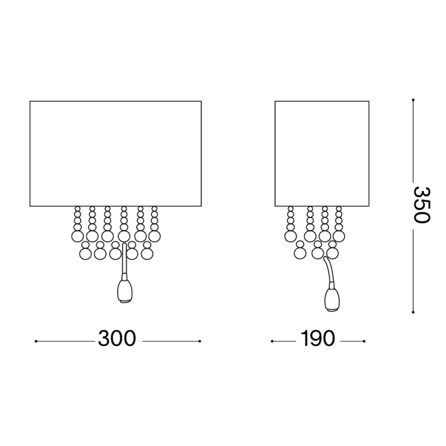 Ideal Lux - LED-kristallist seinavalgusti OPERA 2xE14/40W/230V + LED/1W valge