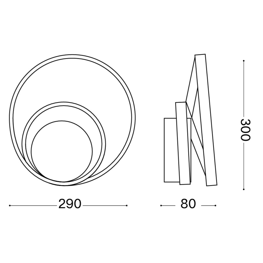 Ideal Lux - LED Seinavalgusti OZ LED/26W/230V CRI 90 kuldne