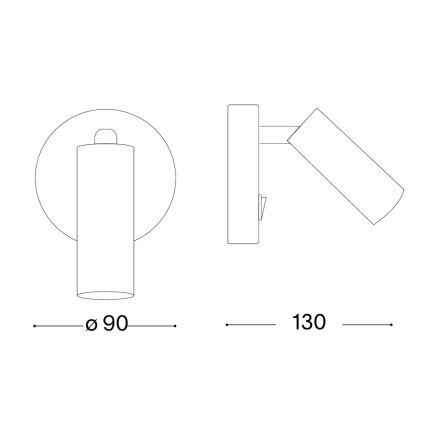 Ideal Lux - LED seinavalgusti PAGE LED/3W/230V CRI 90 must