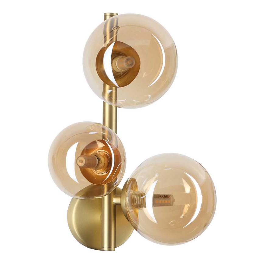 Ideal Lux - LED Seinavalgusti PERLAGE 3xG9/3W/230V kuldne/suitsune
