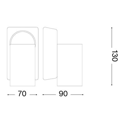 Ideal Lux - LED seinavalgusti RUDY 1xGU10/7W/230V CRI 90 must