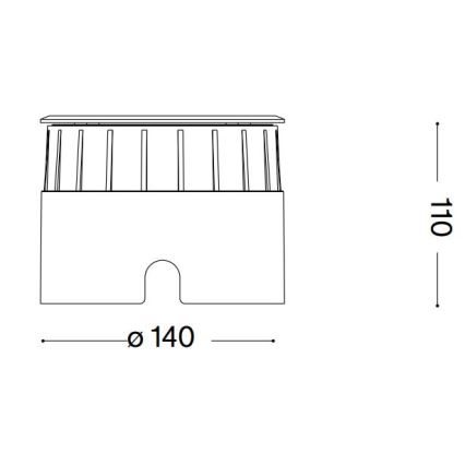 Ideal Lux - LED sissesõiduteevalgusti FLOOR LED/12W/230V d. 14 cm CRI 90 IP67 läikiv kroom