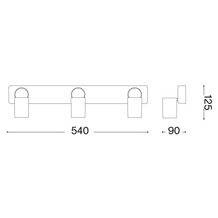 Ideal Lux - LED suunavalgusti RUDY 3xGU10/7W/230V CRI 90 must