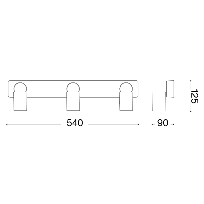 Ideal Lux - LED suunavalgusti RUDY 3xGU10/7W/230V CRI 90 must