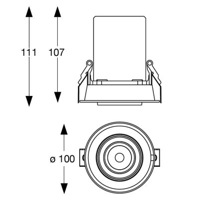 Ideal Lux - LED süvistatav spott NOVA LED/12W/230V 3000K CRI 90, läbimõõt 10 cm, must