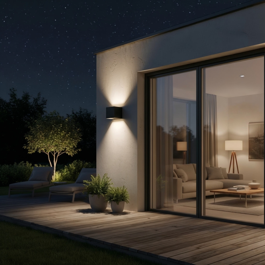 Ideal Lux - LED Väli seinavalgusti ATOM LED/12W/230V CRI 90 IP54 must