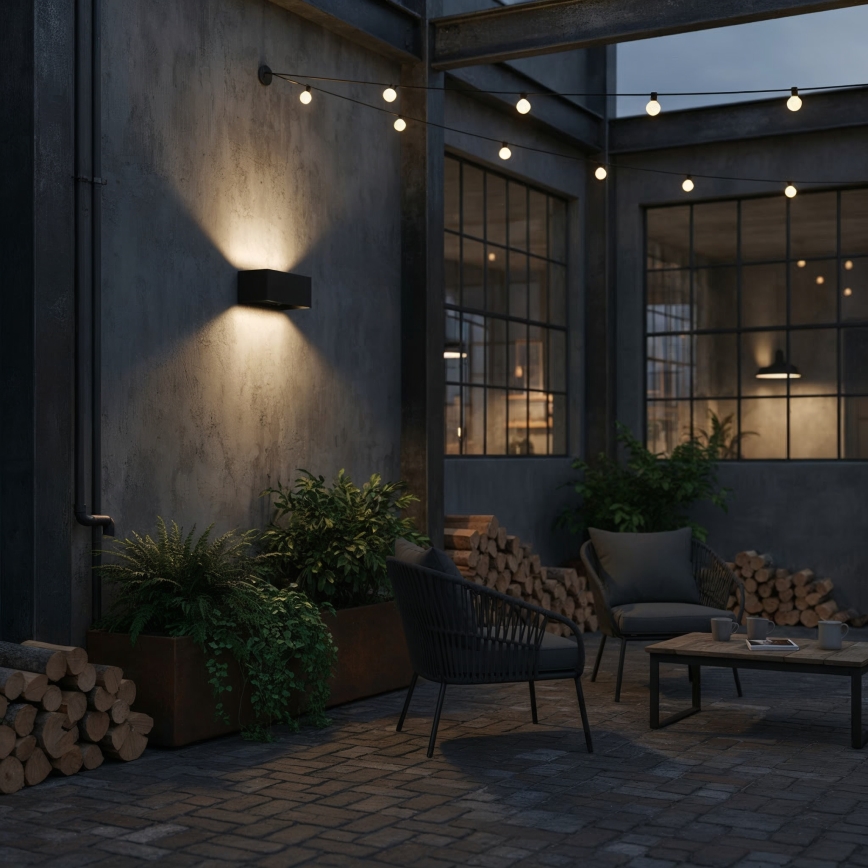 Ideal Lux - LED Väli seinavalgusti ATOM LED/25W/230V CRI 90 IP54 must