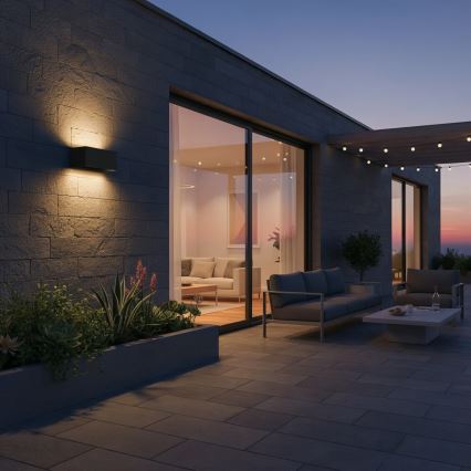 Ideal Lux - LED Väli seinavalgusti ATOM LED/25W/230V CRI 90 IP54 must