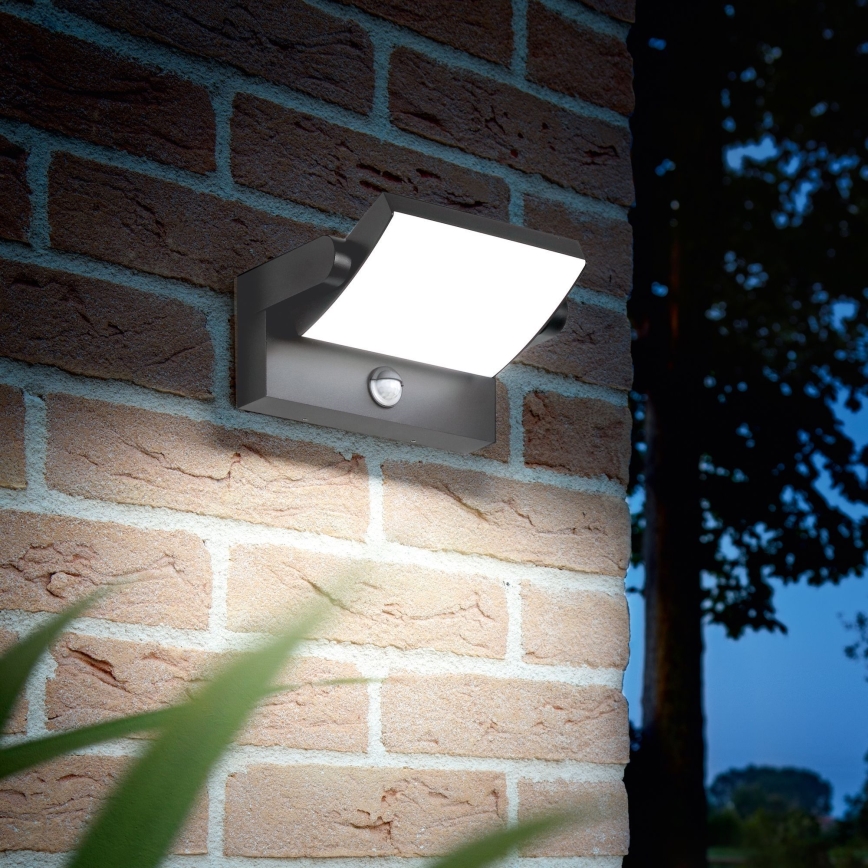 Ideal Lux - LED Väli seinavalgusti koos anduriga SWIPE LED/21W/230V CRI 90 IP54 antratsiit