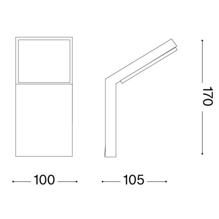 Ideal Lux - LED välisseinavalgusti STYLE LED/8,5W/230V 3000K CRI 90 IP54 must