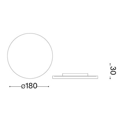 Ideal Lux - PUNTO LED välisseinavalgusti, 9W, 230V, CRI 90, läbimõõt 18 cm, IP54, antratsiit