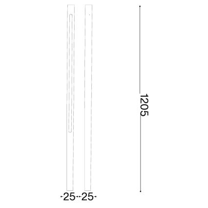 Ideal Lux - LED välisvalgusti JEDI LED/19W/230V 120 cm CRI 90 IP65 antratsiit