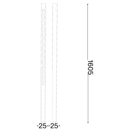 Ideal Lux - LED-välisvalgusti JEDI LED/25W/230V 160 cm CRI 90 IP65 pruun