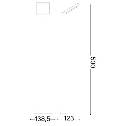 Ideal Lux - LED välisvalgusti STYLE LED/8,5W/230V 3000K 50 cm CRI 90 IP54 pruun