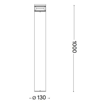 Ideal Lux - LED Välivalgusti BOEING LED/14W/230V 100 cm CRI 90 IP65 must