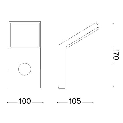 Ideal Lux - LED Välivalgusti koos anduriga STYLE LED/9W/230V 4000K CRI 90 IP54 antratsiit