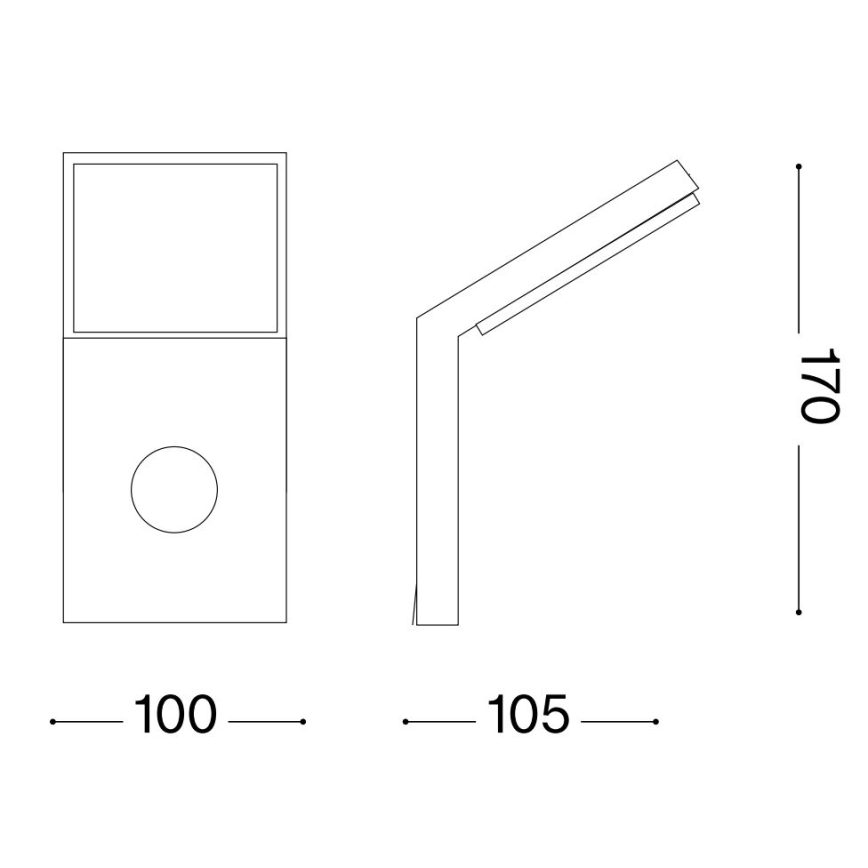 Ideal Lux - LED Välivalgusti koos anduriga STYLE LED/9W/230V 4000K CRI 90 IP54 antratsiit