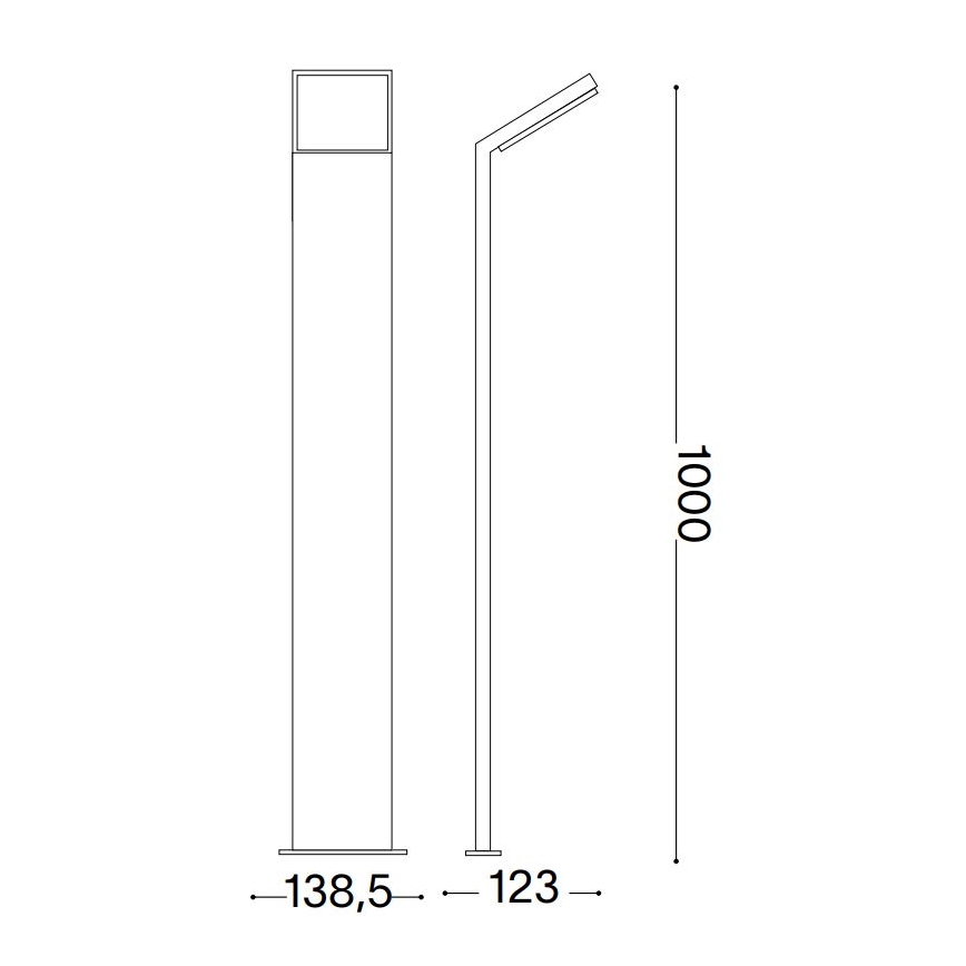Ideal Lux- LED Välivalgusti STYLE LED/8,5W/230V 4000K 100 cm CRI 90 IP54 must