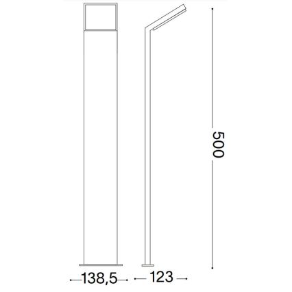 Ideal Lux - LED Välivalgusti STYLE LED/8,5W/230V 3000K 50 cm CRI 90 IP54 antratsiit