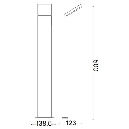 Ideal Lux - LED Välivalgusti STYLE LED/8,5W/230V 3000K 50 cm CRI 90 IP54 antratsiit
