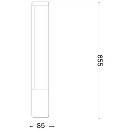 Ideal Lux - LED Välivalgusti TIFONE LED/8,5W/230V 65,5 cm IP65 antratsiit