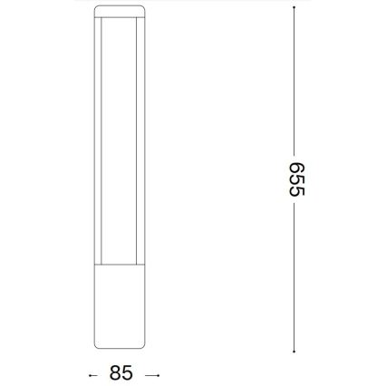 Ideal Lux - LED Välivalgusti TIFONE LED/8,5W/230V 65,5 cm IP65 antratsiit