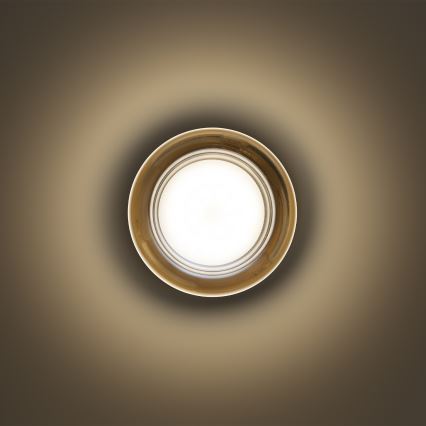 Ideal Lux - LED-vannitoa laevalgusti LOLLY 1xGX53/9W/230V Ø 10,5 cm IP44 kuldne/suitsune beež