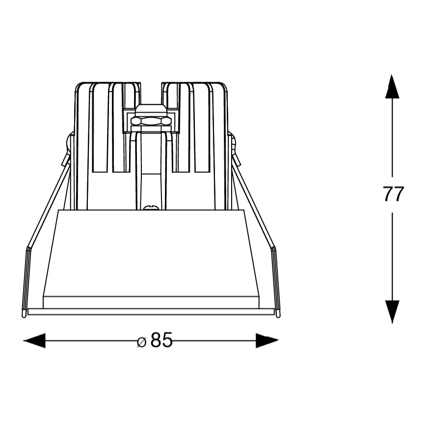 Ideal Lux - LED vannitoa süvistatav laevalgusti GAME TRIM LED/11W/230V 3000K CRI 90 läbimõõt 8,5 cm IP65 must