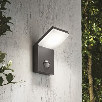 Ideal Lux - Liikumisanduriga LED välisvalgusti STYLE LED/9W/230V 4000K CRI 90 IP54 antratsiit
