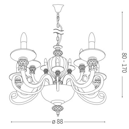 Ideal Lux - Lühter BARONET 15xE14/40W/230V
