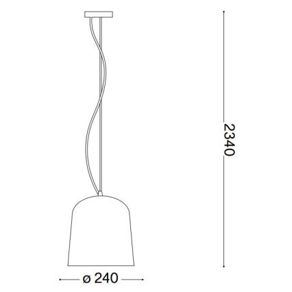 Ideal Lux - Lühter BISTRO 1xE27/60W/230V d. 24 cm läbipaistev