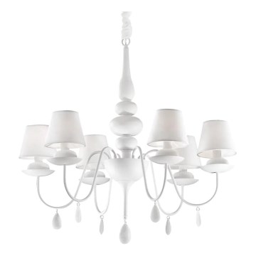 Ideal Lux - Lühter BLANCHE 6xE14/40W/230V d. 75 cm valge