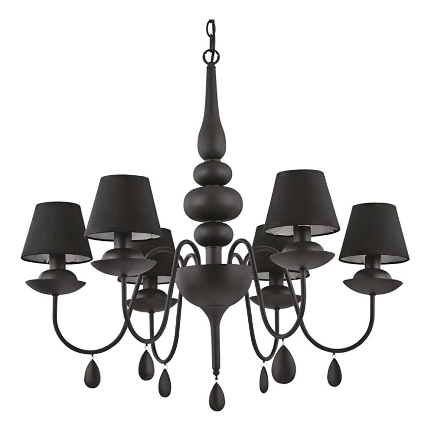 Ideal Lux - Lühter BLANCHE 6xE14/4W/230V d. 75 cm must