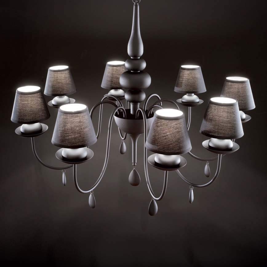 Ideal Lux - Lühter BLANCHE 8xE14/40W/230V d. 92 cm must