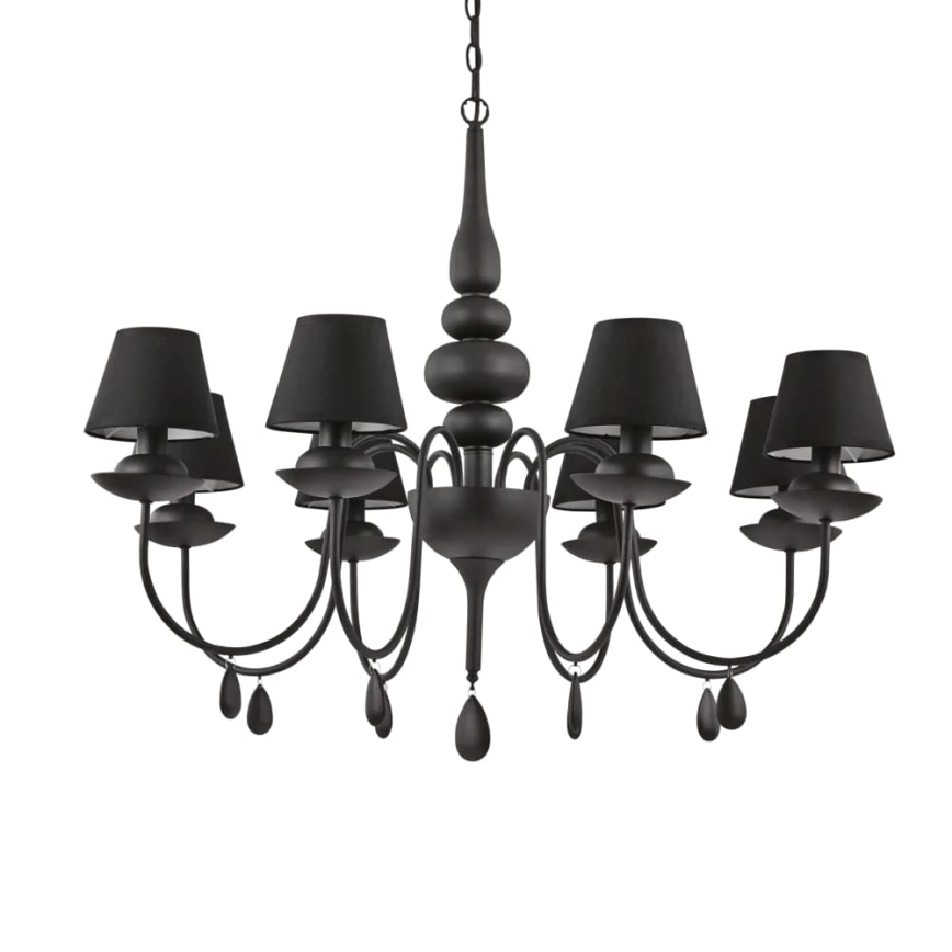 Ideal Lux - Lühter BLANCHE 8xE14/40W/230V d. 92 cm must