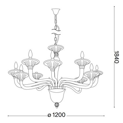 Ideal Lux - Lühter BRIGITTA 12xE14/40W/230V d. 120 cm läbipaistev
