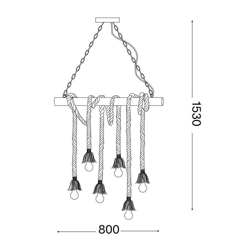 Ideal Lux - Lühter CANAPA 6xE27/15W/230V pruun
