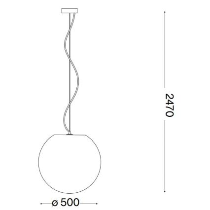 Ideal Lux - Lühter CARTA 1xE27/25W/230V d. 50 cm valge