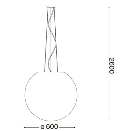 Ideal Lux - Lühter CARTA 1xE27/60W/230V d. 60 cm valge