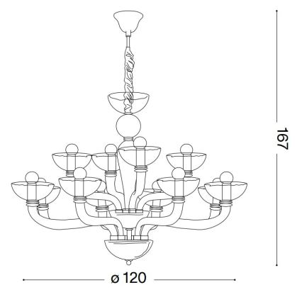 Ideal Lux - Lühter CASANOVA 16xE14/40W/230V d. 120 cm hall